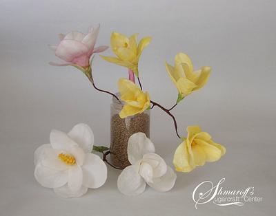 Wafer Paper Magnolia Flowers - Cake by Petya Shmarova