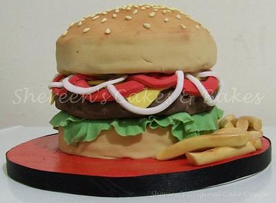 Burger & Chips - Cake by Shereen