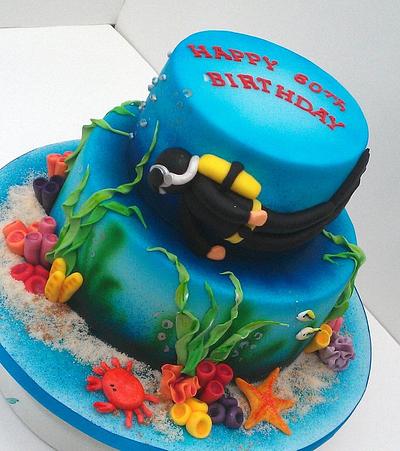 Scuba diving cake - Cake by The Rosehip Bakery