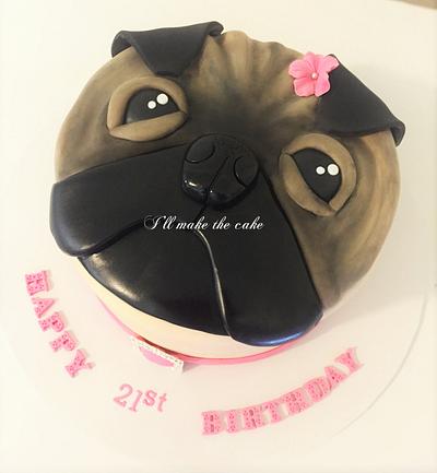 Pug face cake!!   - Cake by IllMakeTheCake