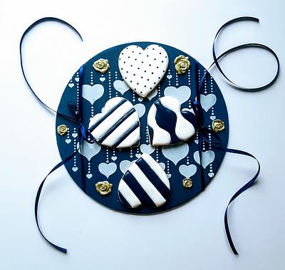White&Navy marina&love themwd cookies :) - Cake by Monika