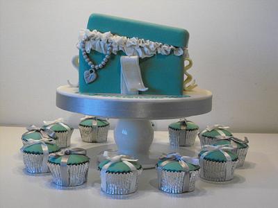 Tiffany Birthday Cake with Cupcakes - Cake by Amanda Macleod