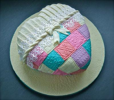 patchwork lace heart cake - Cake by Vanessa 
