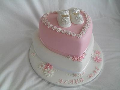 Booties Christening Cake - Cake by Marie 2 U Cakes  on Facebook