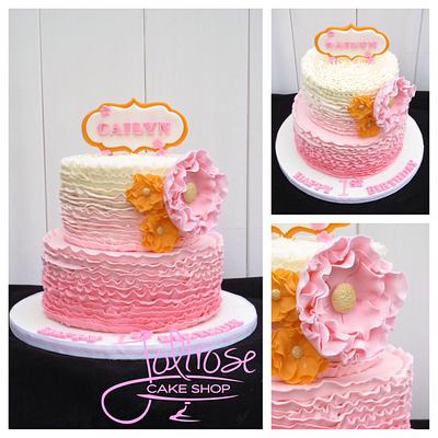 Ombré buttercream ruffle cake - Cake by Jolirose Cake Shop