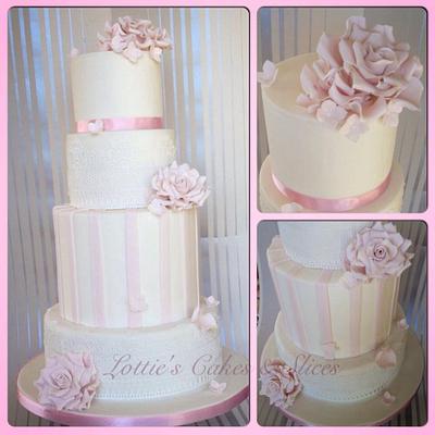 Pink Candy Stripe  - Cake by Lotties Cakes & Slices 