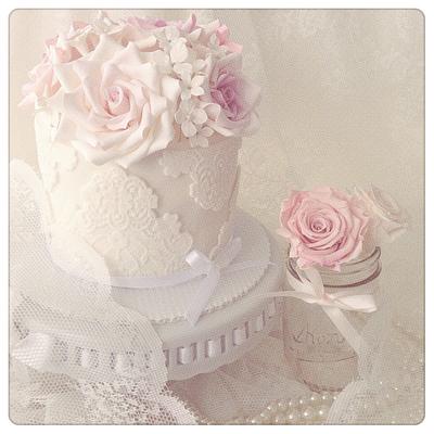 Vintage Rose Lace Cake - Cake by Chloe Chen