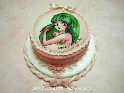 Lamù painted cake - Cake by Laura Ciccarese - Find Your Cake & Laura's Art Studio