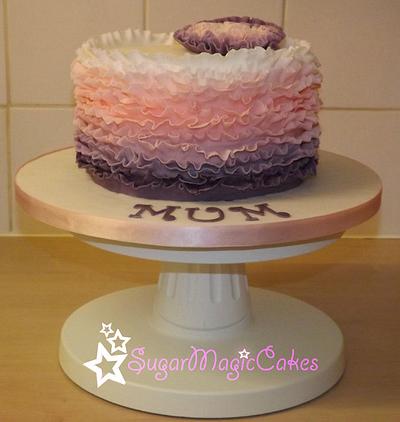 My First Ombre Ruffle Cake! - Cake by SugarMagicCakes (Christine)