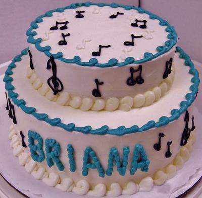 Musical notes cake in Buttercream - Cake by Nancys Fancys Cakes & Catering (Nancy Goolsby)