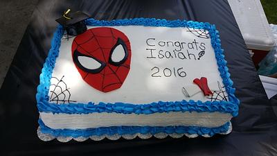 Spiderman Graduation Sheetcake - Cake by cinnamimi