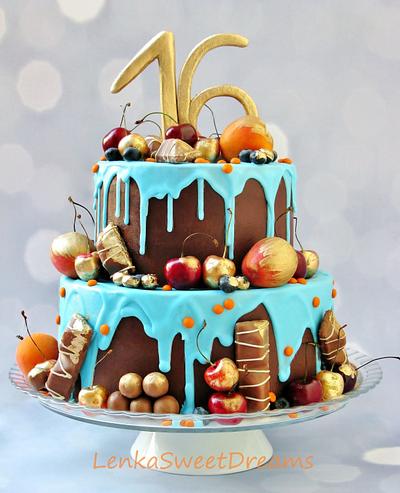 Chocolate ganache birthday cake. - Cake by LenkaSweetDreams