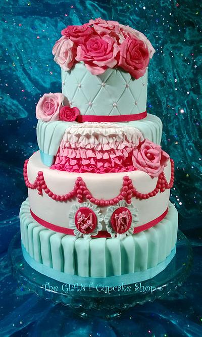 Vintage themed wedding cake - Cake by Amelia Rose Cake Studio