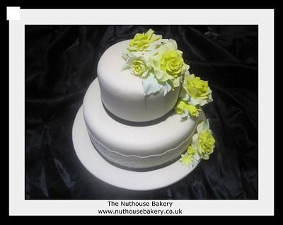 Lace and Roses Wedding Cake - Cake by Laura Nolan