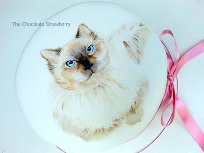 Hand Painted Cat Cake - Cake by Sarah Jones