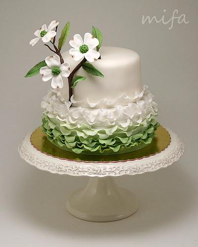 Dogwood Ruffle Cake - Cake by Michaela Fajmanova