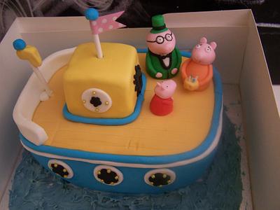 peppa pig boat cake - Cake by cupcakes of salisbury