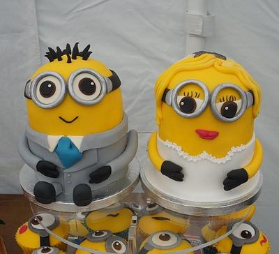 Minion Bride & Groom Cakes - Cake by Coppice Cakes