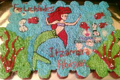 Little Mermaid Cupcake cake (pastel de kekitos) - Cake by SUGARScakecupcakes