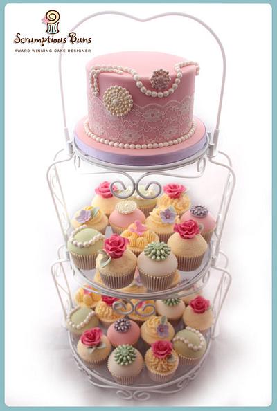 Vintage Cupcake Tower - Cake by Scrumptious Buns