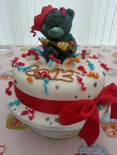 New Year Teddy Cake - Cake by Môn Cottage Cupcakes