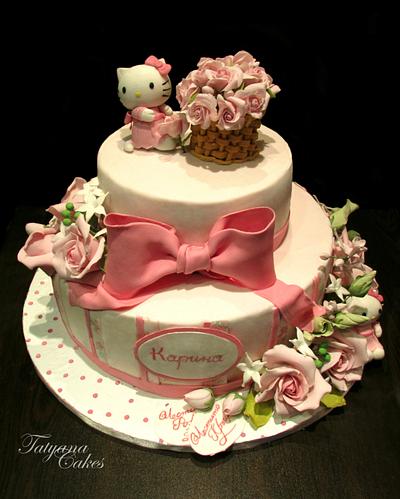 Hello Kitty and flower - Cake by Tatyana Cakes