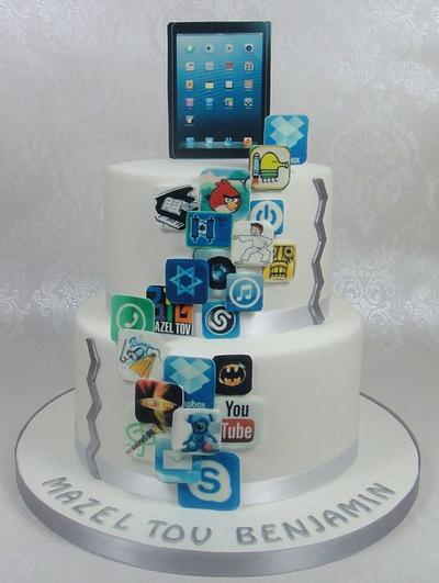 iPad, iPhone, Apps, App World Birthday / Bar Mitzvah Cake - Cake by Ceri Badham