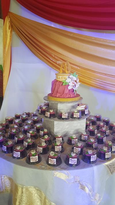 70th birthday cake & cupcakes - Cake by Karamelo Cakes & Pastries
