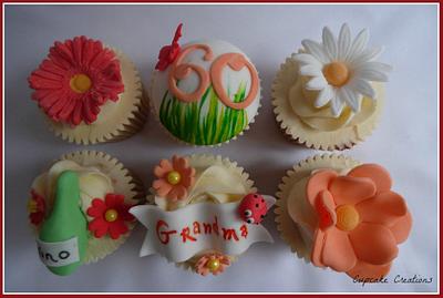 Handpainted 60th Birthday Cupcakes - Cake by Cupcakecreations