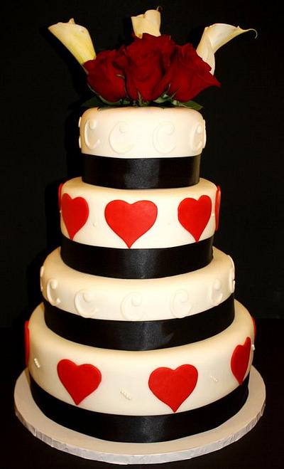 Black and Red wedding cake - Cake by Jewell Coleman