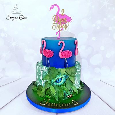 x Flamingo-saurus x - Cake by Sugar Chic