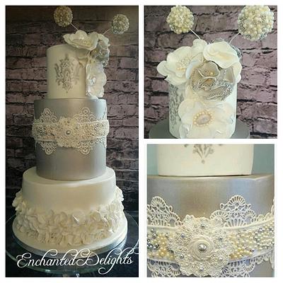 Jeweled wedding cake  - Cake by Enchanted Delights - Estella Collins 
