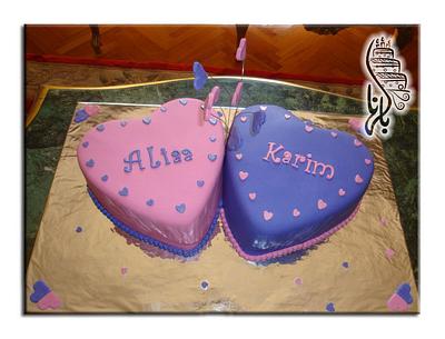 Twin Heart  cake - Cake by Dina