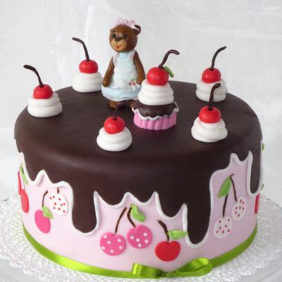 Cherry Bear for Little Princess - Cake by Eva Kralova