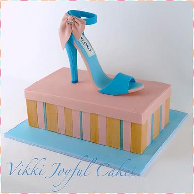 Jimmy Choo shoebox cake - Cake by Vikki Joyful Cakes