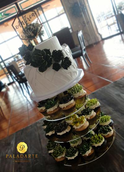 Succulent wedding - Cake by Paladarte El Salvador