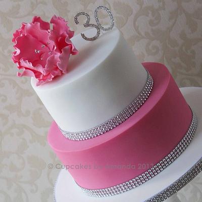 Pink & White Fantasy Flower Cake - Cake by Cupcakes by Amanda