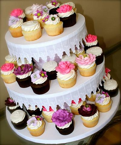Bridal Shower Floral Cupcakes - Cake by Stacy Lint