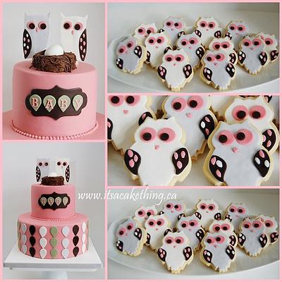 Owl Themed Baby Shower  Cookies - Cake by It's a Cake Thing 