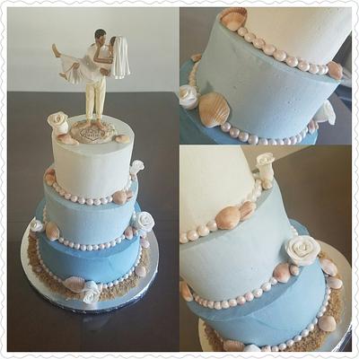 Beach themed wedding cake - Cake by Gearhartcakes