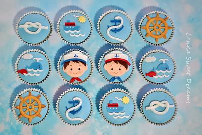 Nautical cupcakes for two little twins . - Cake by LenkaSweetDreams