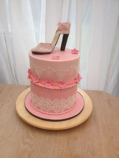shoe cake lace - Cake by alison1966