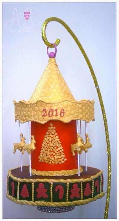 Christmas carousel  2016 gravity defying cake  - Cake by Ancy