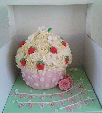 Cath Kidston inspired Giant Cupcake - Cake by kimlinacakesandcraft