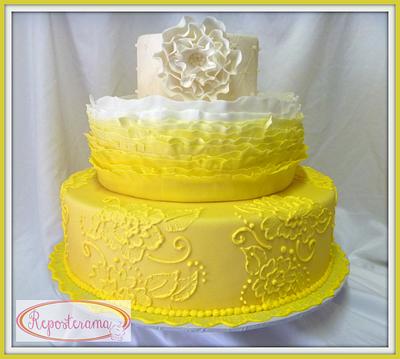 Yellow Ombré Frills - Cake by SolAR