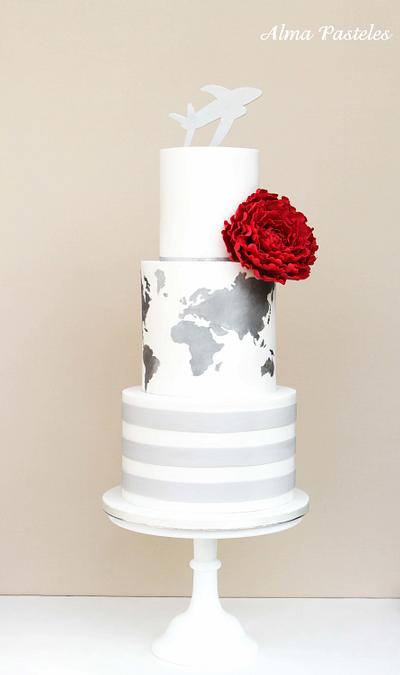 Travel themed wedding cake - Cake by Alma Pasteles