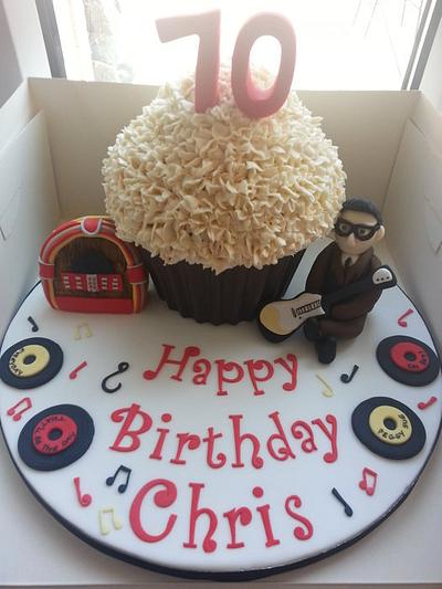 Buddy Holly themed Giant Cupcake  - Cake by Mrsmurraycakes