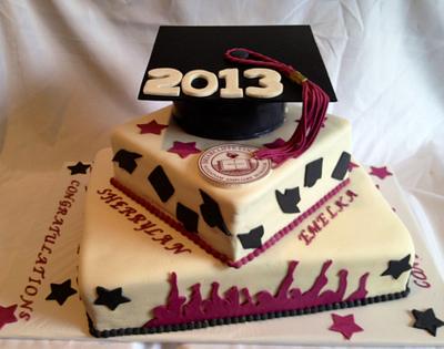 Graduation cake 2013 - Dynamic Duo - Mother daughter Grads  - Cake by Caroline Diaz 