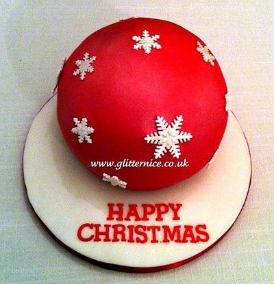 Red Christmas Bauble Cake - Cake by Alli Dockree