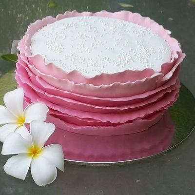 Ombré ruffle cake  - Cake by acakeaffair